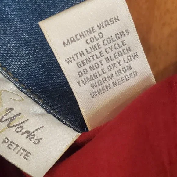 Vintage 90s Denim Velvet Tapestry‎ Jacket Patchwork Blue Paisley Sz Small Petite - Picture 8 of 8